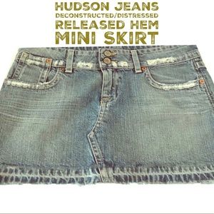 Hudson jeans deconstructed/distressed miniskirt